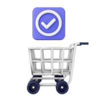 A shopping cart with a check mark and an icon png