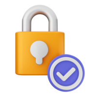 A lock with a check mark and a lock icon png