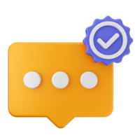A chat bubble with a check mark and a button png