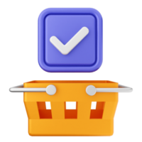 A shopping basket with a check mark on it png