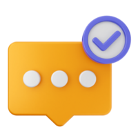 The chat icon is shown with a check mark png