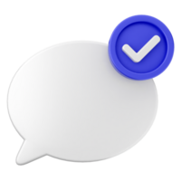A speech bubble with a tick mark on it png