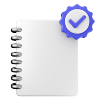 A notepad with a check mark and a pen png
