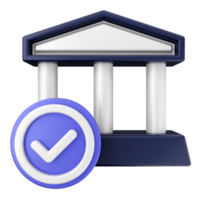 A check mark and a building with pillars png
