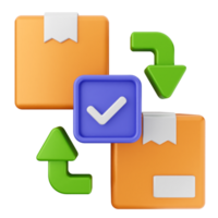 A box with a check mark and a green arrow png