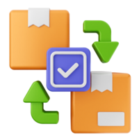 A box with a check mark and a green arrow png