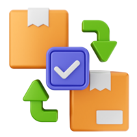 A box with a check mark and a green arrow png