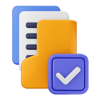 A file folder icon with a check mark and a check mark png