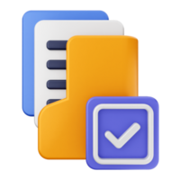A folder icon with a check mark and a file png