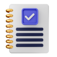 A checklist icon on a white notebook png