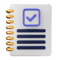A notebook with a check mark on it png