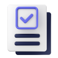 A check mark icon on a white and blue square png