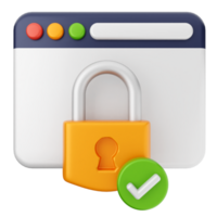 A padlock and check mark on a computer screen png