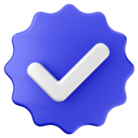 A blue badge with a check mark on it png