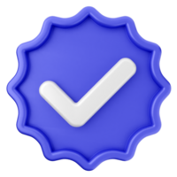 A blue badge with a check mark on it png