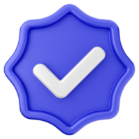 A blue badge with a check mark on it png