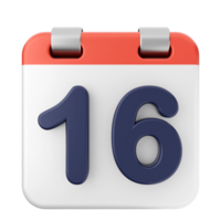 A calendar icon with the number 16 on it png