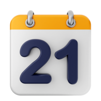 A calendar icon with the number 21 on it png