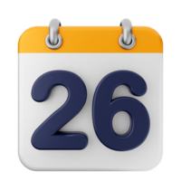 A calendar icon with the number 26 on it png