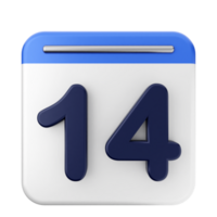 A calendar icon with the number 14 on it png