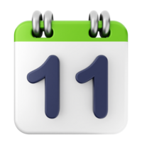 A calendar with the number 11 on it png