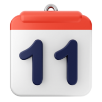 A calendar with the number 11 on it png