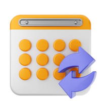 A calculator with a blue arrow pointing to the right png