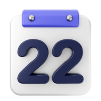 A calendar icon with the number 22 on it png