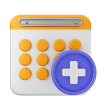 A calculator with a plus sign on it png