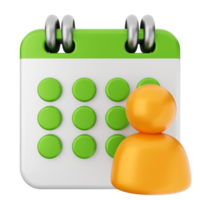 A calendar icon with a person in front of it png