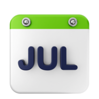 July calendar icon with green and white background png
