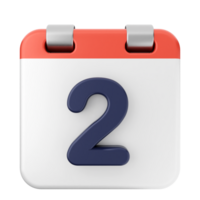 A calendar with the number two on it png