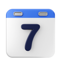 A calendar icon with the number seven on it png