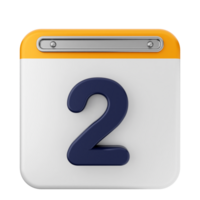 A calendar icon with the number two on it png