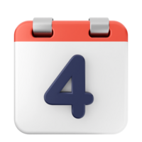 A calendar icon with the number four on it png