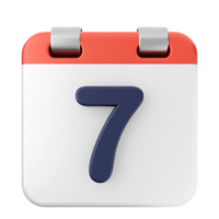 A calendar icon with the number seven on it png