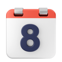 A calendar icon with the number eight on it png