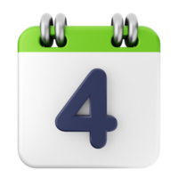 A calendar icon with the number four on it png