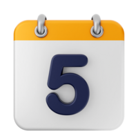 A calendar icon with the number five on it png
