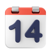 A calendar with the number 14 on it png