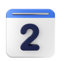 A calendar icon with the number two on it png