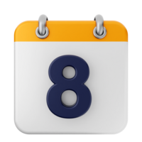 A calendar icon with the number eight on it png