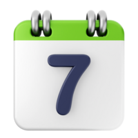 A calendar icon with the number seven on it png