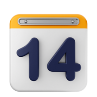 A calendar icon with the number 14 on it png