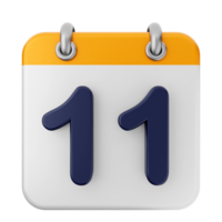 A calendar with the number 11 on it png