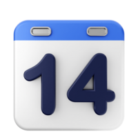 A calendar icon with the number 14 on it png