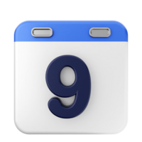 A calendar icon with the number 9 on it png