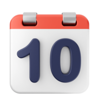 A calendar icon with the number 10 on it png