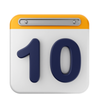 A calendar icon with the number 10 on it png