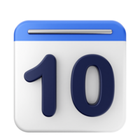 A calendar icon with the number 10 on it png